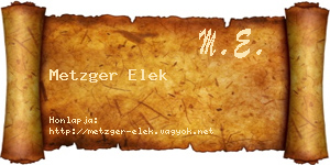 Metzger Elek névjegykártya